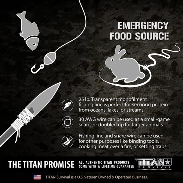TITAN SurvivorCord® (BLACK) | 100ft | Patented Military Type III 550